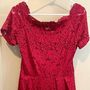 Miss May red lace fit & flare dress, size large